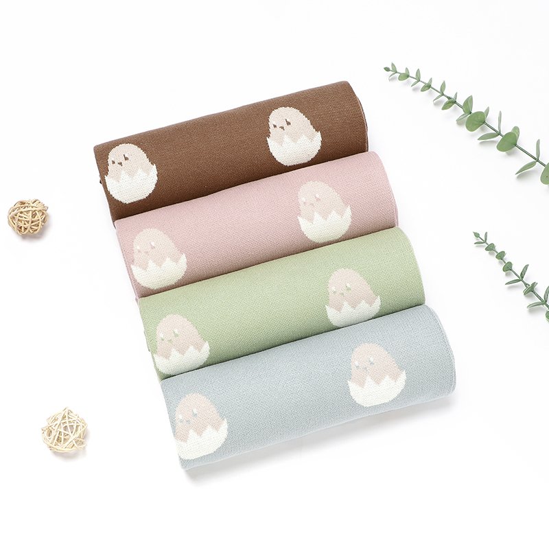 Low MOQ 100%Cotton Knitted Baby Blankets Mimixiong