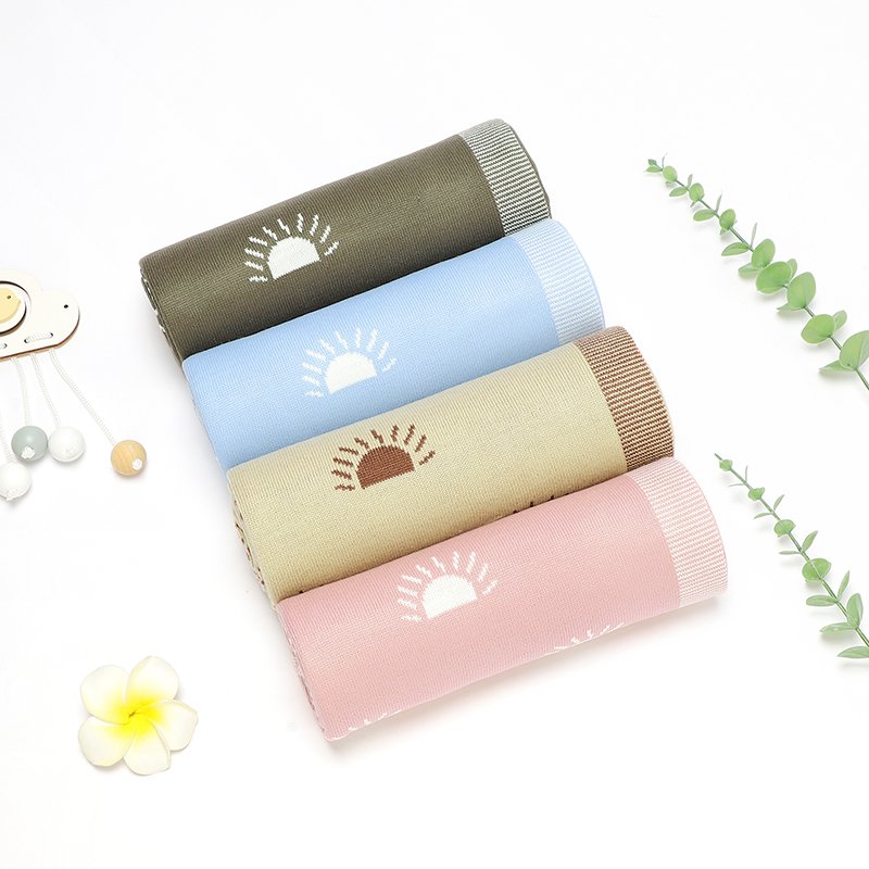 Sun Pattern Knitted Baby Swaddle Blanket Mimixiong