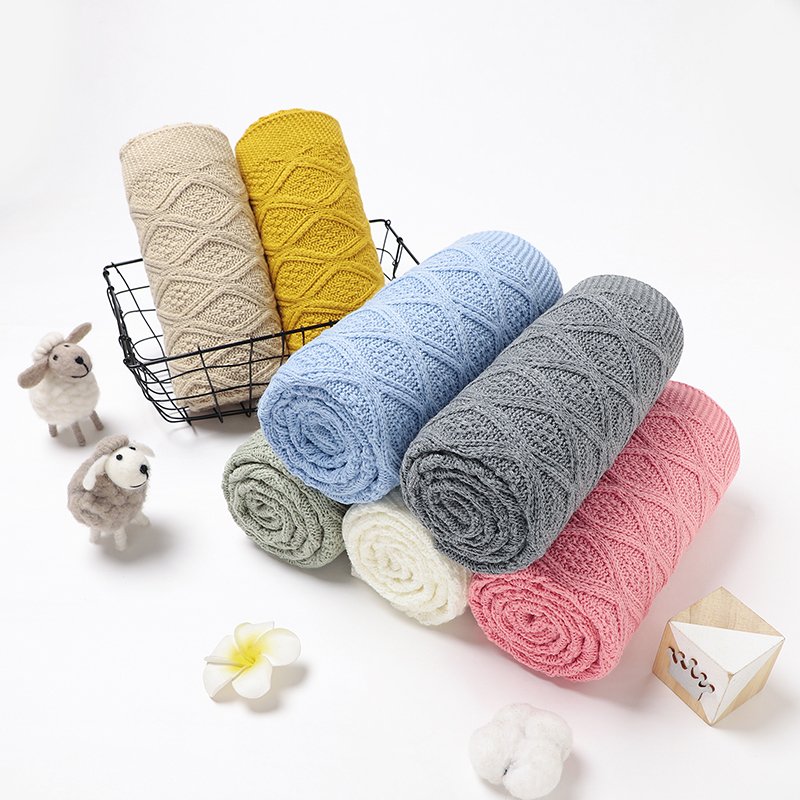 Newborn Knitted OEKO TEX Baby Blankets Mimixiong