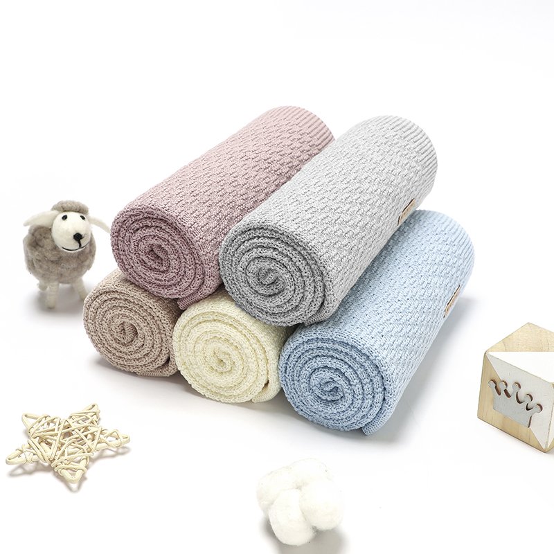 Solid Plaid Pattern Newborn Bedding Blanket Mimixiong