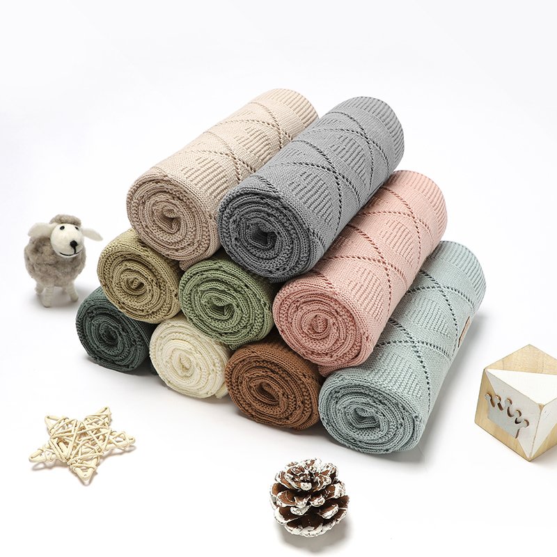 New Arrivals Knitted Baby Blankets Customizable Mimixiong