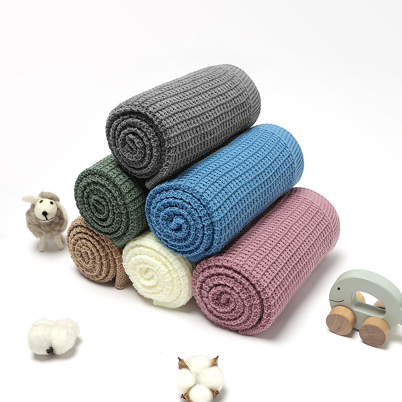 Solid Plaid Babi Throw Blanket Outdoor Mimixiong