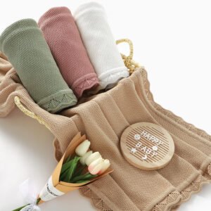 Wholesale100% Cotton Baby Swaddle Stroller Cover Knit Edge Blanket Mimixiong