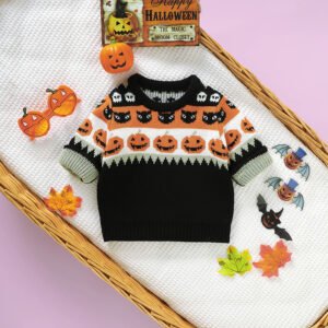 Halloween Pumpkin Design Kids Baby Knitted Sweater Mimixiong