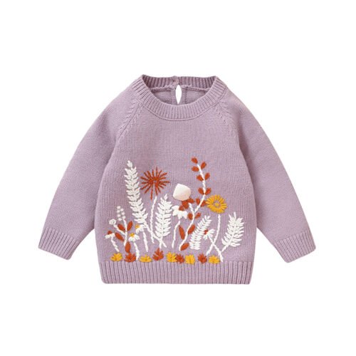 2024 OEKO-TEX Autumn Winter Loose Baby boy girl top Knitwear Upper Garment Embroidery Kids Baby Knitted Sweaters