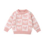 Newborn Bow Pattern Baby Knitted Sweater for Girls Mimixiong