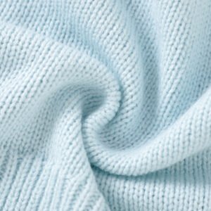 Newborn Crochet Knit Baby Blue Romper with Embroidery Mimixiong