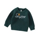Top Hand Embroidery Baby Sweater Crew Neck Toddler Top Mimixiong