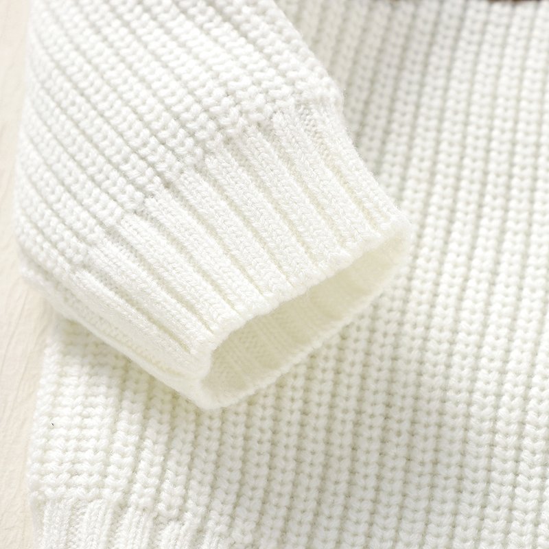 Top Hand Embroidery Baby Sweater Crew Neck Toddler Top Mimixiong