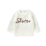 Top Hand Embroidery Baby Sweater Crew Neck Toddler Top Mimixiong
