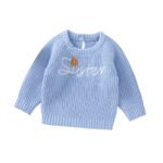 Top Hand Embroidery Baby Sweater Crew Neck Toddler Top Mimixiong
