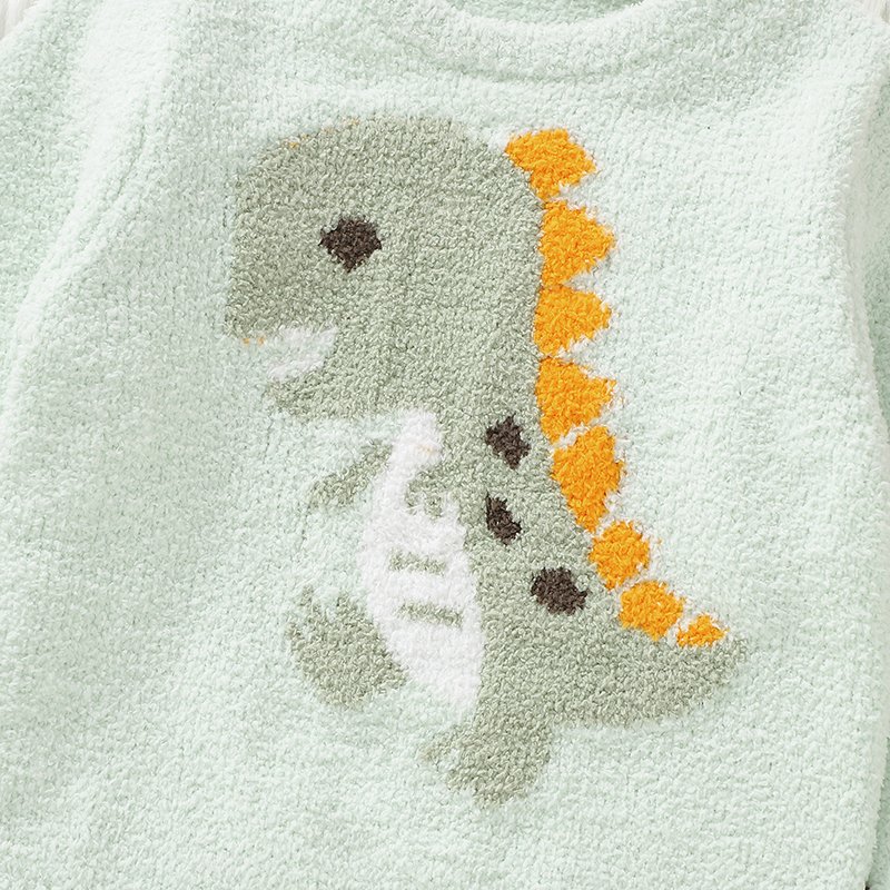 Fast Shipping Cute Dinosaur Pattern Baby Sweater Mimixiong