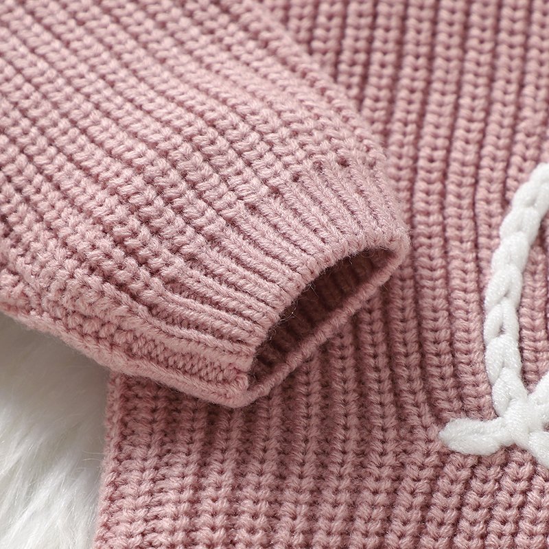 Hand Embroidery Love Pattern Baby Sweaters MIMIXIONG