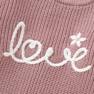 Hand Embroidery Love Pattern Baby Sweaters MIMIXIONG