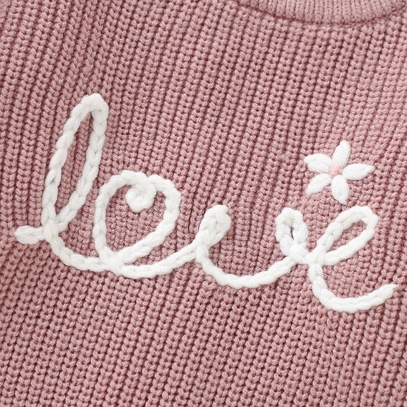 Hand Embroidery Love Pattern Baby Sweaters MIMIXIONG