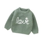 Hand Embroidery Love Pattern Baby Sweaters MIMIXIONG