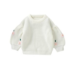 New Arrival Knitted Newborn Baby Flower Sweater Mimixiong