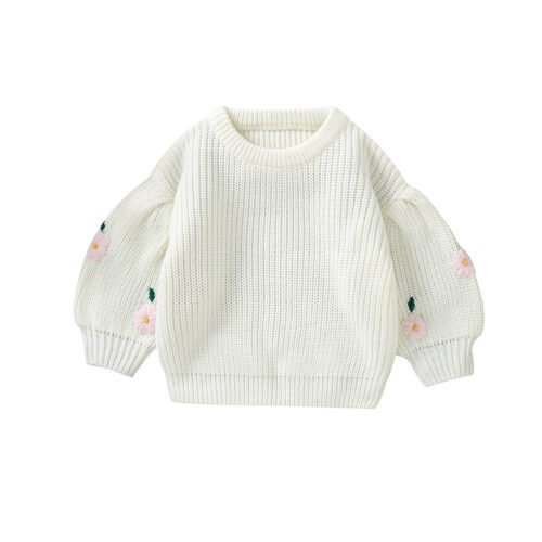 New Arrival Knitted Newborn Baby Flower Sweater Mimixiong