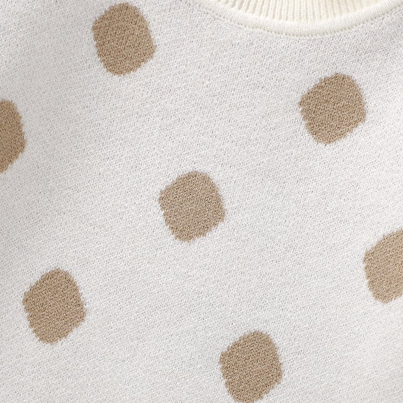 Winter Baby Sweaters Dot Top Long Sleeve Pullovers for Kids Mimixiong
