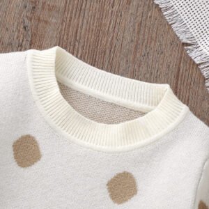 Winter Baby Sweaters Dot Top Long Sleeve Pullovers for Kids Mimixiong