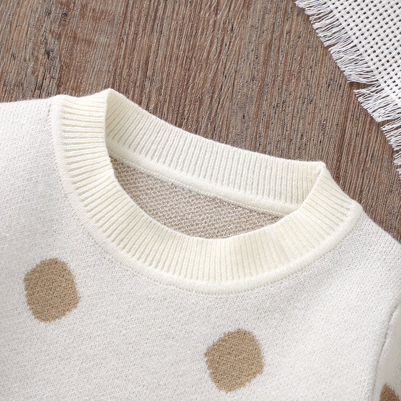 Winter Baby Sweaters Dot Top Long Sleeve Pullovers for Kids Mimixiong