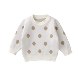 Winter Baby Sweaters Dot Top Long Sleeve Pullovers for Kids Mimixiong