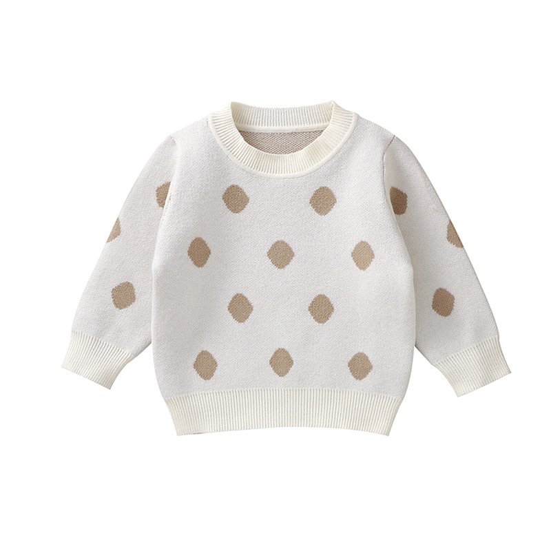 Winter Baby Sweaters Dot Top Long Sleeve Pullovers for Kids Mimixiong