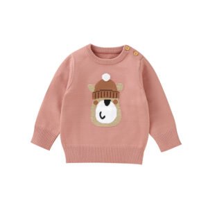 Knitted Bear Pattern Baby Sweaters Cute Cardigans Mimixiong