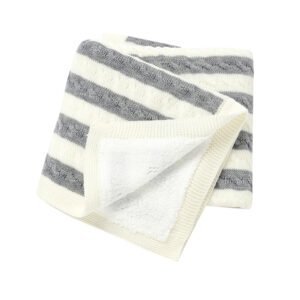 Striped Knitted Baby Swaddle Wraps Baby Blanket Mimixiong