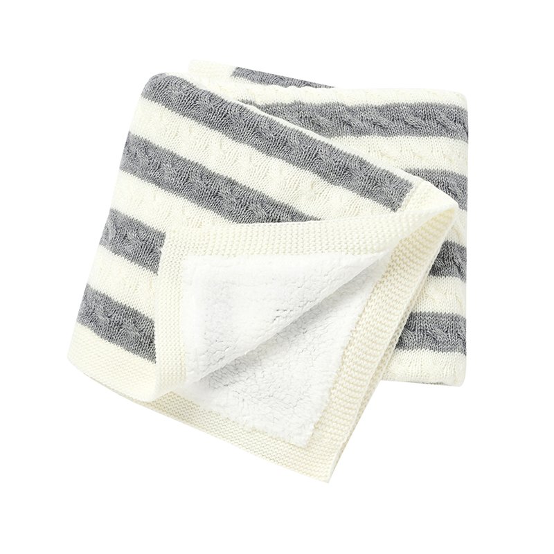 Striped Knitted Baby Swaddle Wraps Baby Blanket Mimixiong