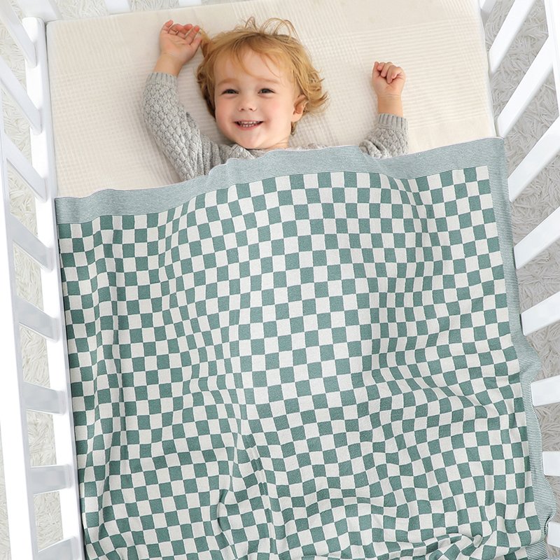 Tartan Patterned Baby Blanket Super Soft Mimixong