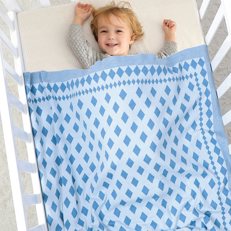 Wholesale Factory Striped Product Baby Knitted Blanket Mimixiong