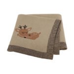 Hot sale Deer Pattern OEM Baby Knitted Blanket Mimixiong