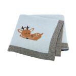 Hot sale Deer Pattern OEM Baby Knitted Blanket Mimixiong