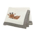 Hot sale Deer Pattern OEM Baby Knitted Blanket Mimixiong