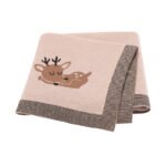 Hot sale Deer Pattern OEM Baby Knitted Blanket Mimixiong