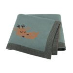 Hot sale Deer Pattern OEM Baby Knitted Blanket Mimixiong
