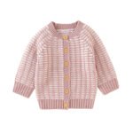 New Style Mimixiong Custom Handmade Striped Pattern Knitted Newborn Baby Cute Sweater Coat