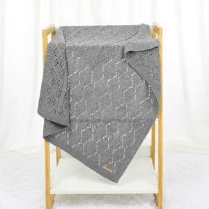 Mimixiong Breathable Baby Knitted Throw Blankets Swaddle Bedding Blanket for Kids