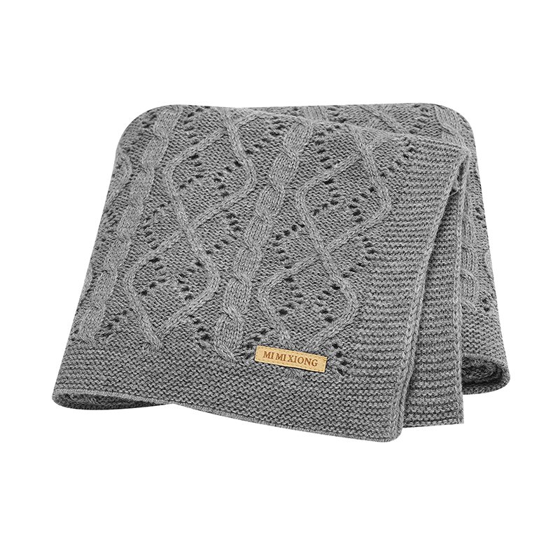 Mimixiong Breathable Baby Knitted Throw Blankets Swaddle Bedding Blanket for Kids