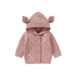Custom Baby Sweater Cardigan with Hood & Animal Ears