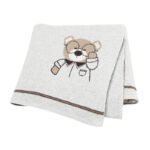 Bear Pattern 100%Cotton Knitted Baby Blanket Mimixiong