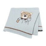 Bear Pattern 100%Cotton Knitted Baby Blanket Mimixiong