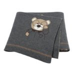 Bear Pattern 100%Cotton Knitted Baby Blanket Mimixiong
