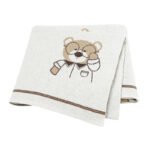 Bear Pattern 100%Cotton Knitted Baby Blanket Mimixiong