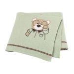 Bear Pattern 100%Cotton Knitted Baby Blanket Mimixiong