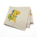 Dinosaur Patterned Cotton Knitted Soft Baby Blanket Mimixiong