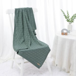 Solid Cotton Yarn Baby Knitted Blanket Mimixiong
