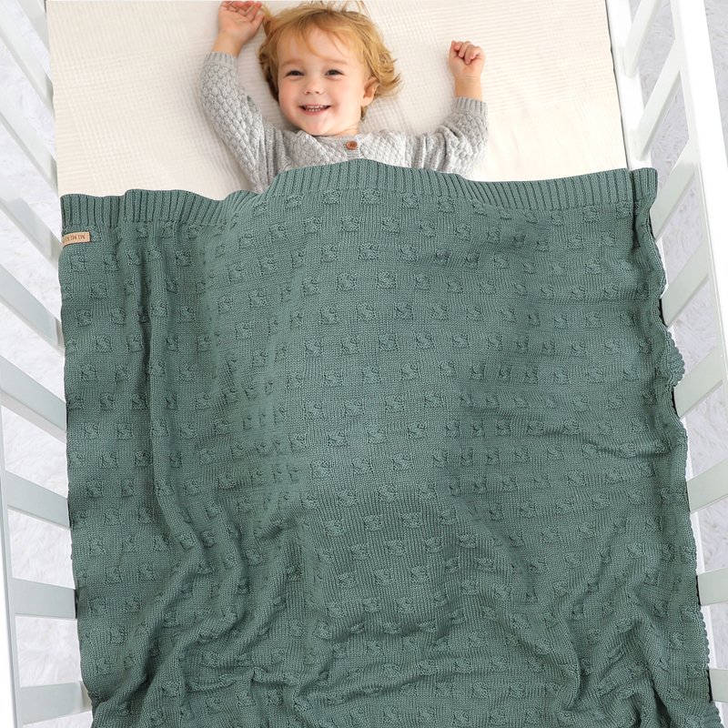 Solid Cotton Yarn Baby Knitted Blanket Mimixiong