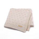 Solid Cotton Yarn Baby Knitted Blanket Mimixiong